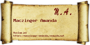 Maczinger Amanda névjegykártya